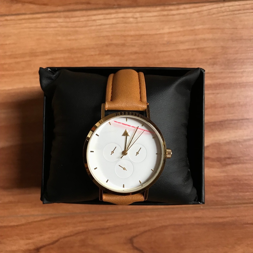 ASOS leather-band watch